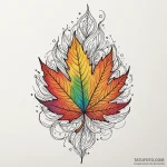 A powerful burning leaves, autumn,, ink illus… — эскиз тату (№1749908965_0, 14.06.2025 13:49) — Tatufoto.com