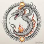Flaming serpent devouring moon, concept art f… — эскиз тату (№1749909775_0, 14.06.2025 14:02) — Tatufoto.com