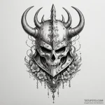 Arcane helm with spectral glow, tattoo sketch… — эскиз тату (№1749909843_0, 14.06.2025 14:04) — Tatufoto.com