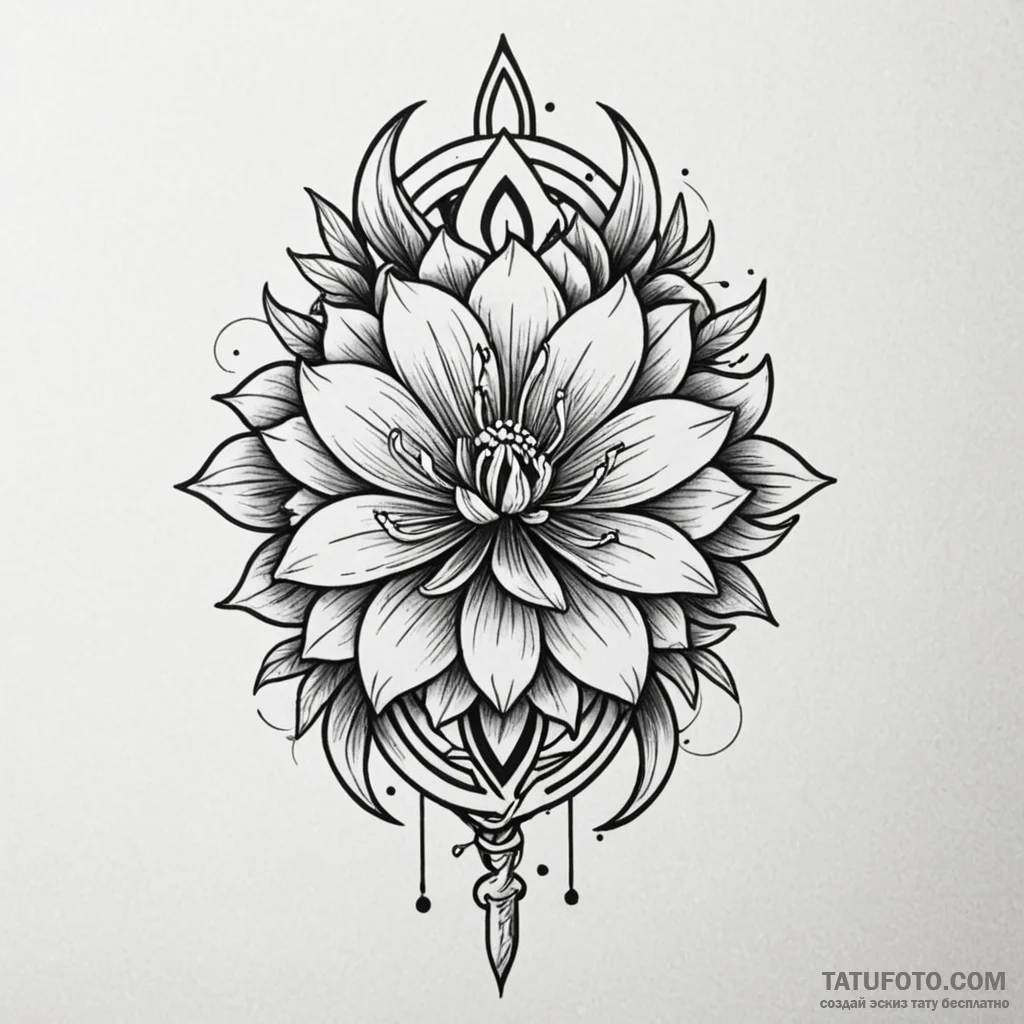Key within spectral bloom, concept art for ta... - эскиз тату (№1749909977_0, 14.06.2025 14:06) — Tatufoto.com