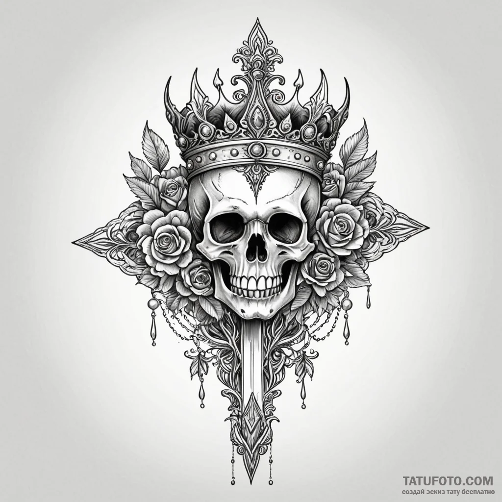 Glyph-etched blade crowned with bone, concept... - эскиз тату (№1749911421_0, 14.06.2025 14:30) — Tatufoto.com