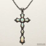 Opal necklace with bone clasp, concept art fo… — эскиз тату (№1749911782_0, 14.06.2025 14:36) — Tatufoto.com