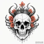 Abyssal skull with coral crown, artistic tatt… — эскиз тату (№1749913502_0, 14.06.2025 15:05) — Tatufoto.com