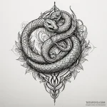 Animated serpent biting blade, concept art fo… — эскиз тату (№1749913569_0, 14.06.2025 15:06) — Tatufoto.com