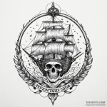 Pirate flag torn in spectral winds, tattoo fl… — эскиз тату (№1749916041_0, 14.06.2025 15:47) — Tatufoto.com