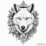 Arcane wolf with runes on fur, tattoo line ar… — эскиз тату (№1749918063_0, 14.06.2025 16:21) — Tatufoto.com