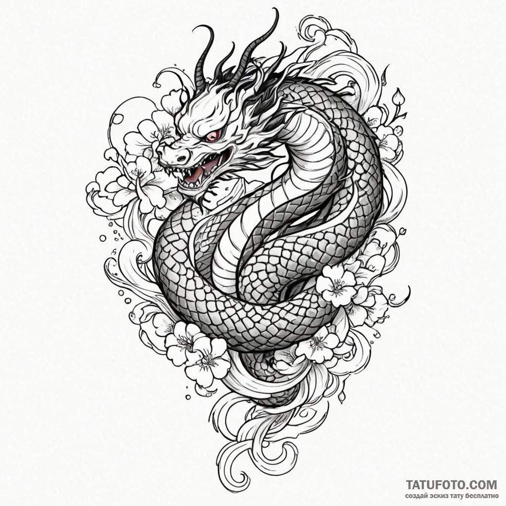 Arcane serpent around broken staff, tattoo li... - эскиз тату (№1749918734_0, 14.06.2025 16:32) — Tatufoto.com