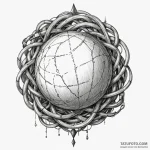 Orb bound in spectral chains, tattoo sketch d… — эскиз тату (№1749920620_0, 14.06.2025 17:03) — Tatufoto.com