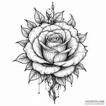 Glitching rose, half pixels, half real, artis… — эскиз тату (№1749922305_0, 14.06.2025 17:31) — Tatufoto.com