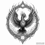 Arcane phoenix breaking through portal, ink i… — эскиз тату (№1749923236_0, 14.06.2025 17:47) — Tatufoto.com