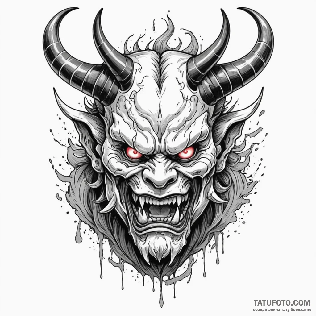 Ukiyo-e style demon (oni), artistic tattoo sk... - эскиз тату (№1749924185_0, 14.06.2025 18:03) — Tatufoto.com