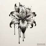 Black lily dripping shadows, tattoo line art,… — эскиз тату (№1749924796_0, 14.06.2025 18:13) — Tatufoto.com