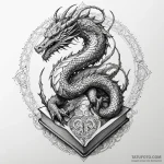 Ancient grimoire bound in dragon skin, concep… — эскиз тату (№1749924930_0, 14.06.2025 18:15) — Tatufoto.com