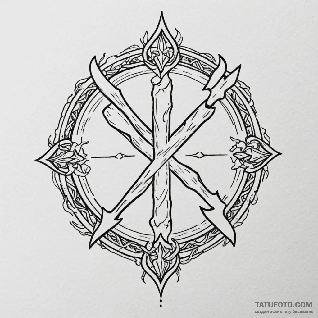 Opal blade breaking bone sigil, tattoo line a... - эскиз тату (№1749925203_0, 14.06.2025 18:20) — Tatufoto.com