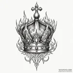 Engraved crown forged in flame, tattoo flash… — эскиз тату (№1749926608_0, 14.06.2025 18:43) — Tatufoto.com