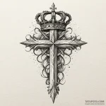 Engraved crown forged in starlight, ink illus… — эскиз тату (№1749926811_0, 14.06.2025 18:46) — Tatufoto.com