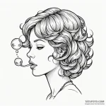 A whimsical bubble gum blowing, youthful,, ta… — эскиз тату (№1749927552_0, 14.06.2025 18:59) — Tatufoto.com