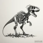 Dinosaur skeleton reanimated with mechanical… — эскиз тату (№1749927820_0, 14.06.2025 19:03) — Tatufoto.com