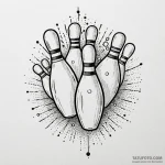 A classic bowling lane, action,, tattoo flash… — эскиз тату (№1749928789_0, 14.06.2025 19:19) — Tatufoto.com