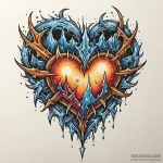 Ice heart devouring starlight, tattoo drawing… — эскиз тату (№1749930458_0, 14.06.2025 19:47) — Tatufoto.com