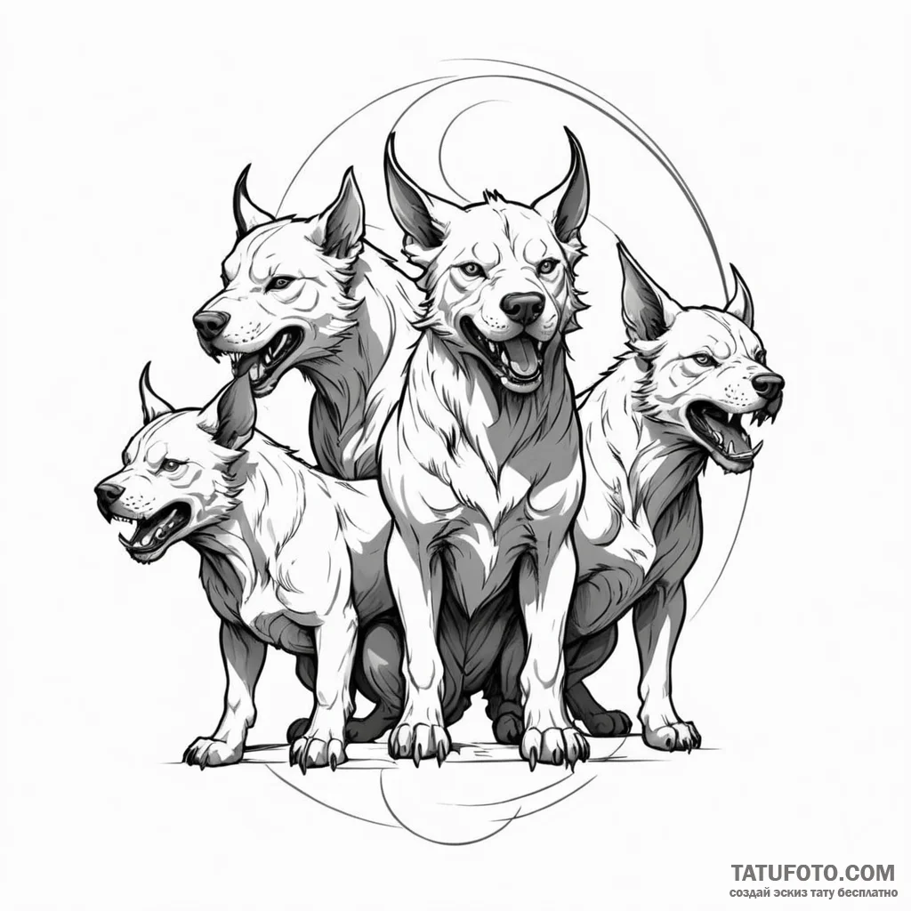 Cerberus - эскиз тату (№1749931126_0, 14.06.2025 19:58) — Tatufoto.com