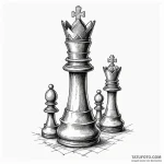 Queen chess piece, powerful and strategic, ar… — эскиз тату (№1749931397_0, 14.06.2025 20:03) — Tatufoto.com