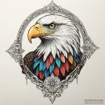 Eagle, perched and watchful, not aggressive,… — эскиз тату (№1749932005_0, 14.06.2025 20:13) — Tatufoto.com