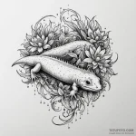 Axolotl, tattoo line art, on a clean white pa… — эскиз тату (№1749932416_0, 14.06.2025 20:20) — Tatufoto.com