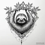 Sloth hanging from a branch of the world tree… — эскиз тату (№1749934917_0, 14.06.2025 21:01) — Tatufoto.com