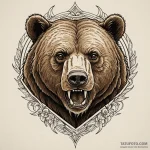 Grizzly bear with claws of sharpened steel, t… — эскиз тату (№1749935048_0, 14.06.2025 21:04) — Tatufoto.com