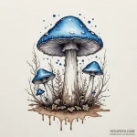A mystical blue mushroom glowing in a dark fo… — эскиз тату (№1749935925_0, 14.06.2025 21:18) — Tatufoto.com