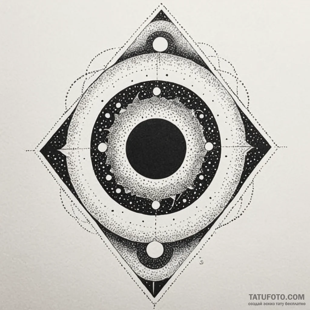 Black hole, tattoo line art, black and grey t... - эскиз тату (№1749935991_0, 14.06.2025 21:19) — Tatufoto.com