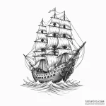 Yardarm of a square-rigged ship, tattoo flash… — эскиз тату (№1749937872_0, 14.06.2025 21:51) — Tatufoto.com