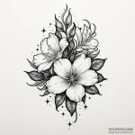 Evening primrose blooming under a starry sky,… — эскиз тату (№1749938696_0, 14.06.2025 22:04) — Tatufoto.com