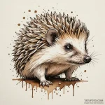Hedgehog with spines of sharp, crystalline sh… — эскиз тату (№1749940467_0, 14.06.2025 22:34) — Tatufoto.com