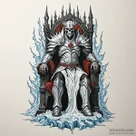 Lich king on a throne of ice and bone, tattoo… — эскиз тату (№1749941147_0, 14.06.2025 22:45) — Tatufoto.com