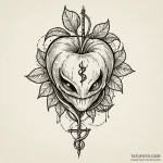 Forbidden fruit with a single, venomous bite,… — эскиз тату (№1749942434_0, 14.06.2025 23:07) — Tatufoto.com