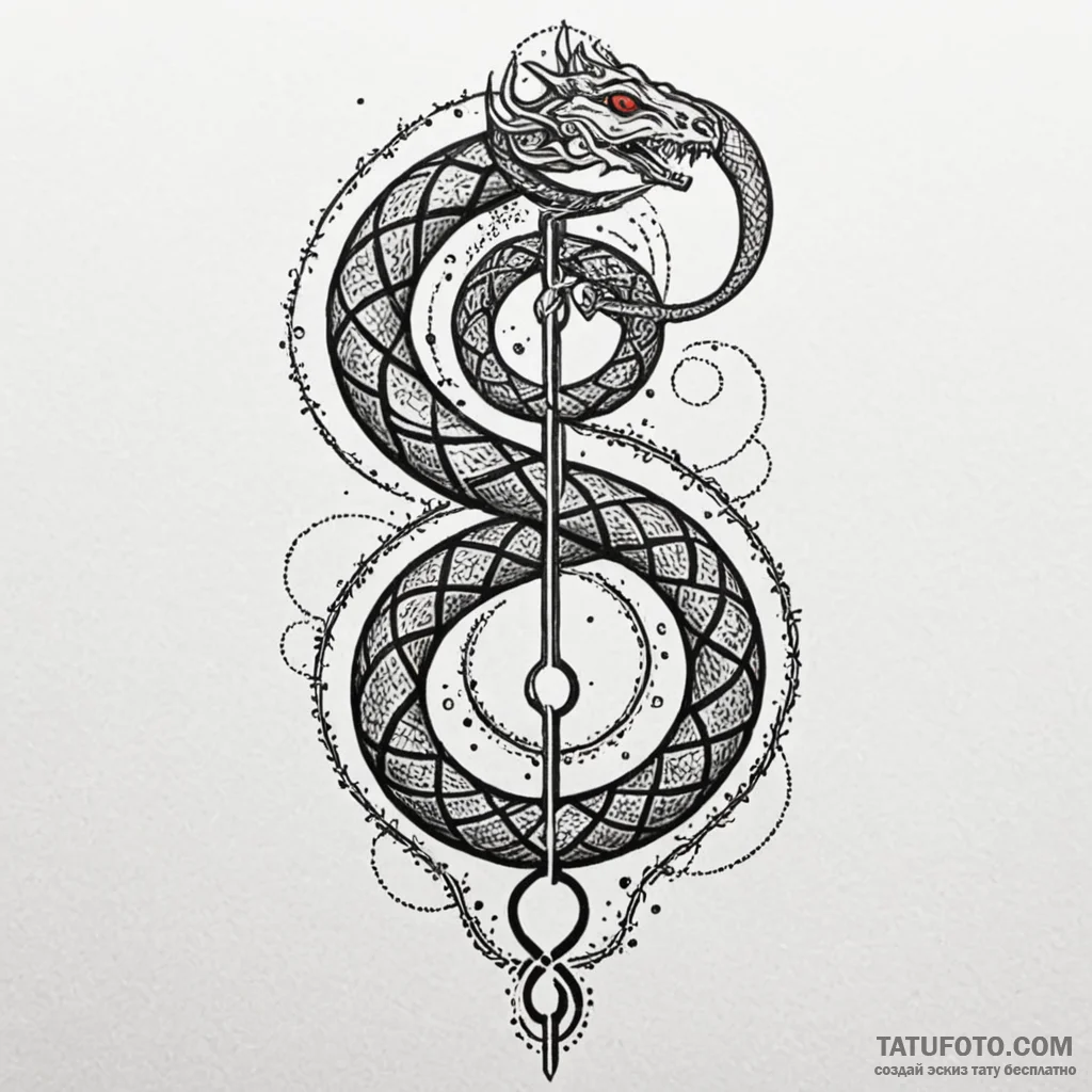 Astral serpent with shifting patterns, tattoo... - эскиз тату (№1749943536_0, 14.06.2025 23:25) — Tatufoto.com
