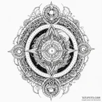 Cosmic gate opening to void, ink illustration… — эскиз тату (№1749943818_0, 14.06.2025 23:30) — Tatufoto.com