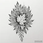 A pattern of falling autumn leaves, artistic… — эскиз тату (№1749945591_0, 14.06.2025 23:59) — Tatufoto.com