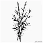 Bamboo, ink illustration for tattoo, aestheti… — эскиз тату (№1749946546_0, 15.06.2025 00:15) — Tatufoto.com