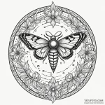 Burning moth trapped in glass sphere, tattoo… — эскиз тату (№1749946753_0, 15.06.2025 00:19) — Tatufoto.com