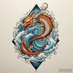 A whimsical bird in flight over water, gracef… — эскиз тату (№1749948650_0, 15.06.2025 00:50) — Tatufoto.com