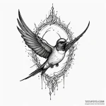 Swallow, returning home, symbolizing loyalty… — эскиз тату (№1749949467_0, 15.06.2025 01:04) — Tatufoto.com