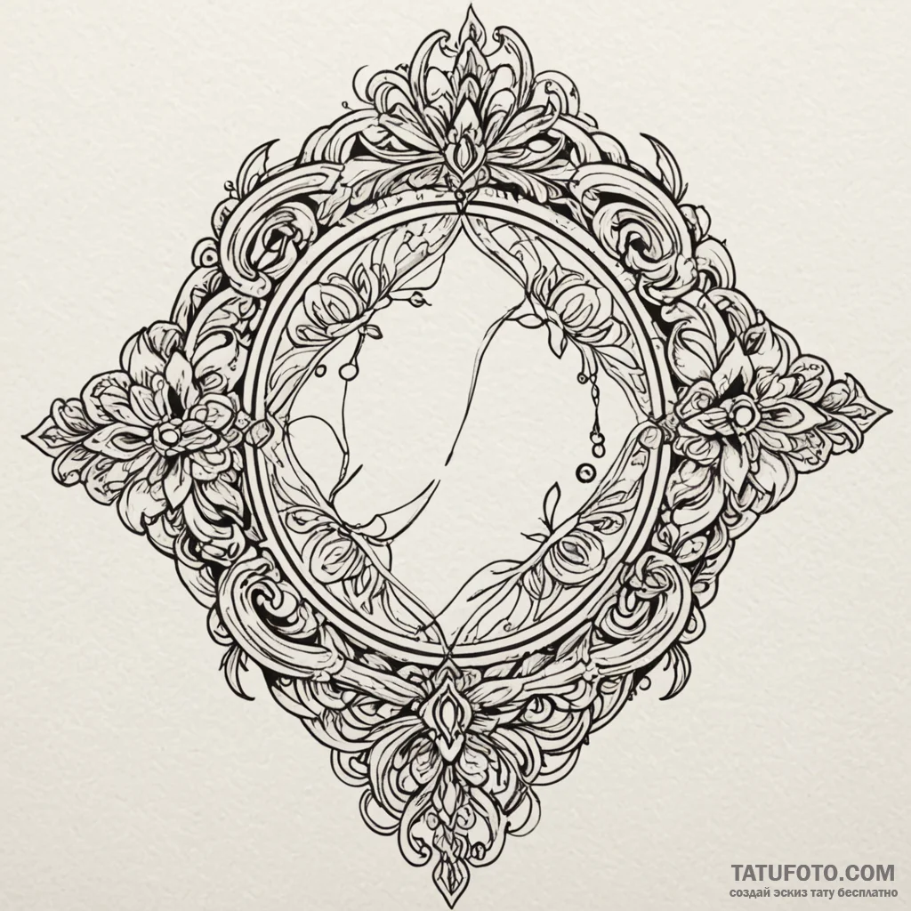 Iron mirror cracked and bleeding, tattoo flas... - эскиз тату (№1749950010_0, 15.06.2025 01:13) — Tatufoto.com