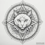 Arcane cat with third eye, tattoo line art, g… — эскиз тату (№1749950237_0, 15.06.2025 01:17) — Tatufoto.com