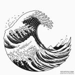 Tsunami wave in the style of hokusai, ink ill… — эскиз тату (№1749950931_0, 15.06.2025 01:28) — Tatufoto.com