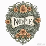 ‘nope’ written in a speech bubble, tattoo ske… — эскиз тату (№1749950999_0, 15.06.2025 01:29) — Tatufoto.com