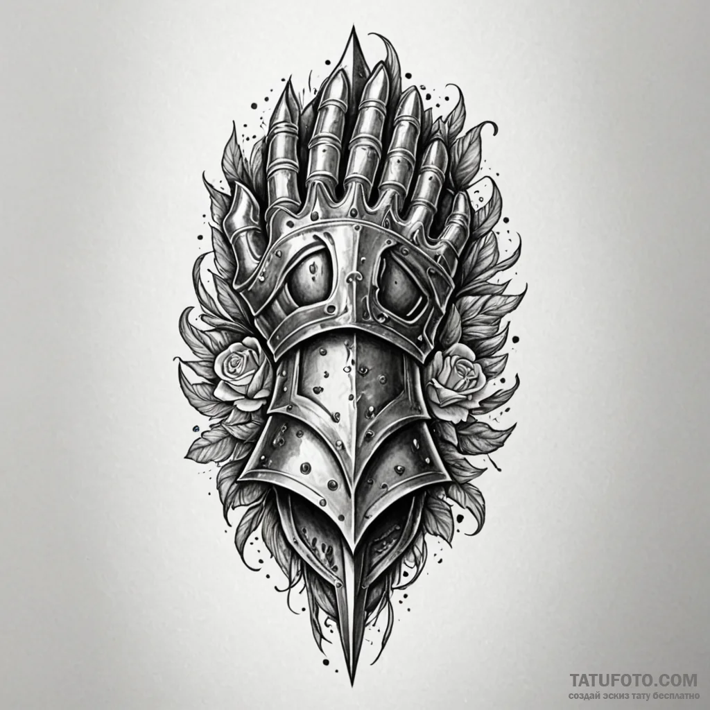 Gauntlet of a knight crushing a black jewel,... - эскиз тату (№1749951912_0, 15.06.2025 01:45) — Tatufoto.com