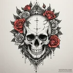Ashen blade pierced through skull, tattoo lin… — эскиз тату (№1749952050_0, 15.06.2025 01:47) — Tatufoto.com